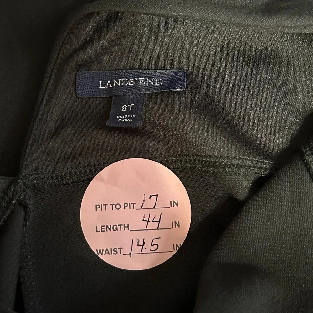 Lands End Black Vneck Fit and Flare Scuba Dress - Picture 7 of 8